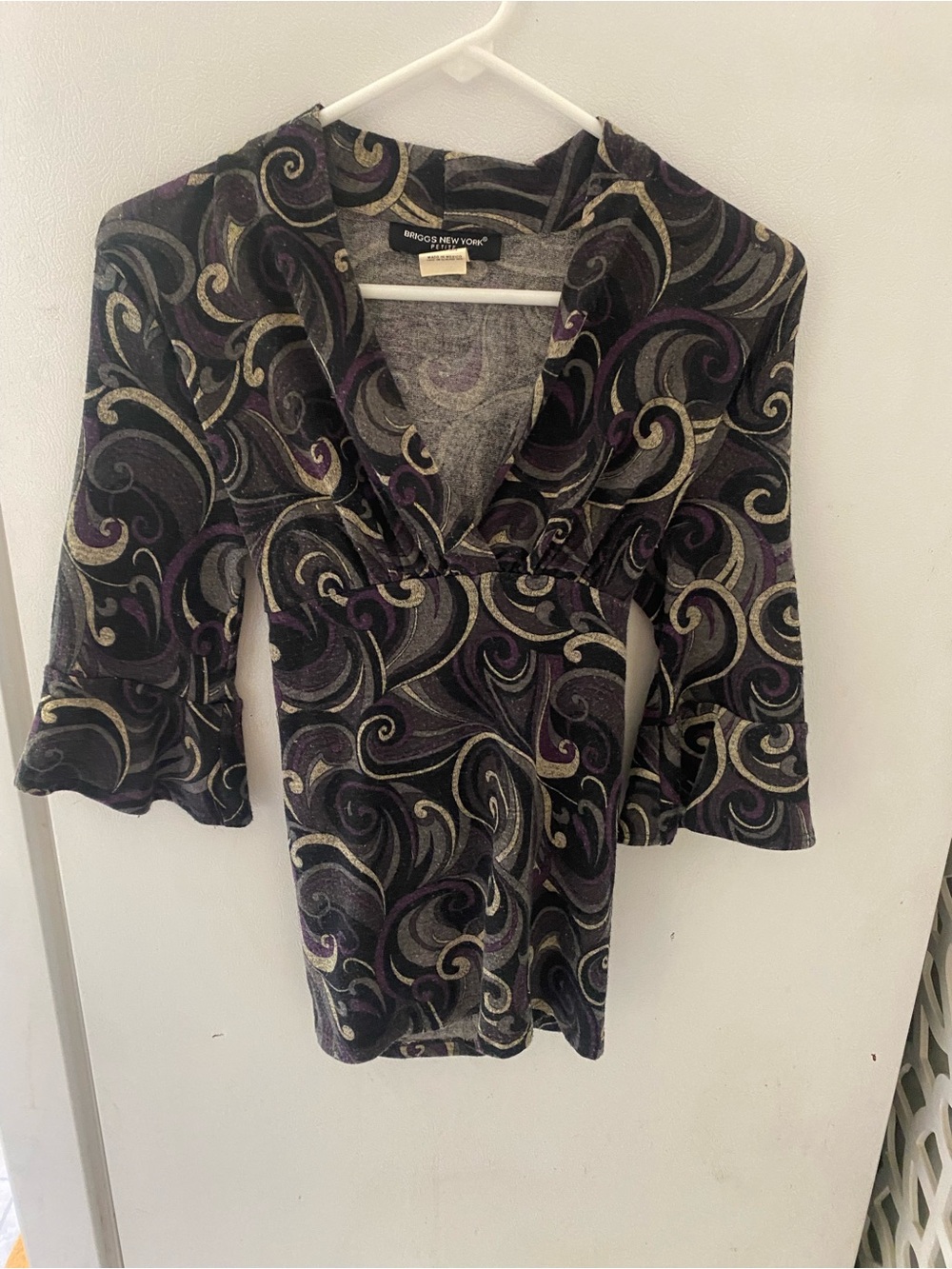 Y2K Briggs New York Black & Cream Petite Knit Top